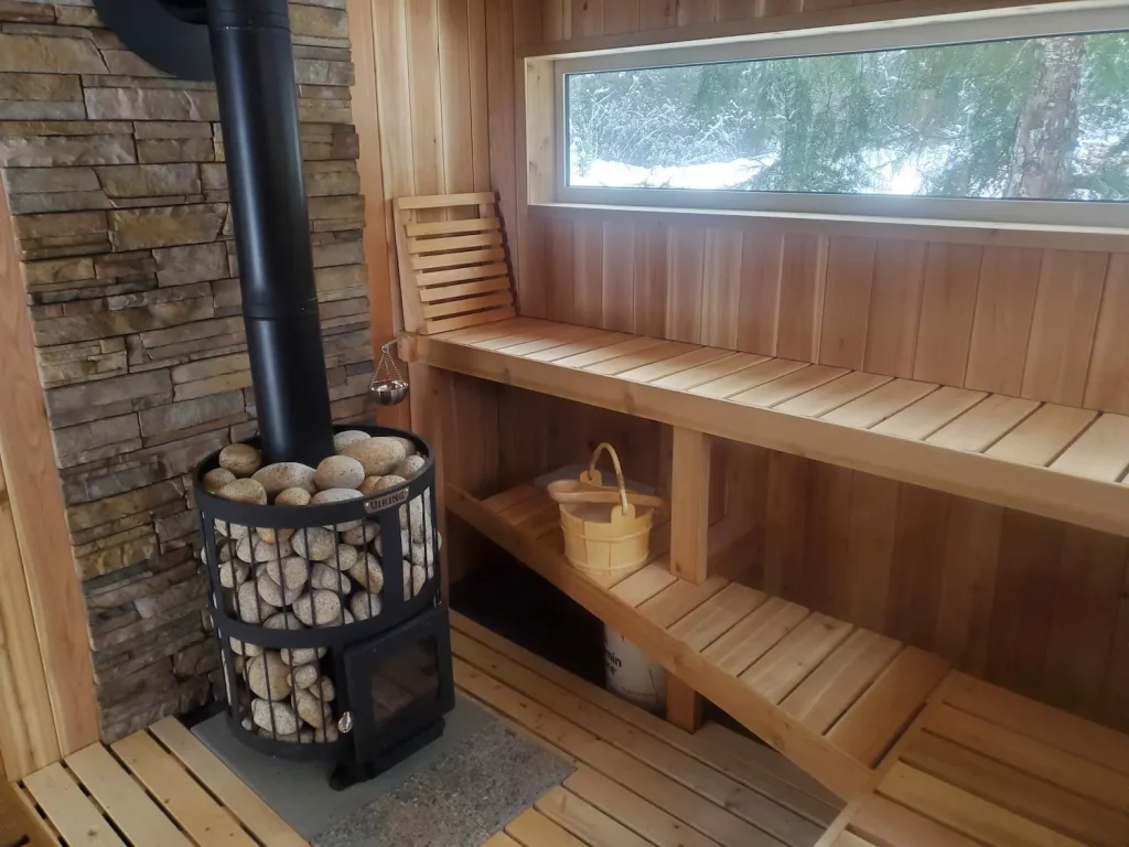 sauna at for-rest retreat